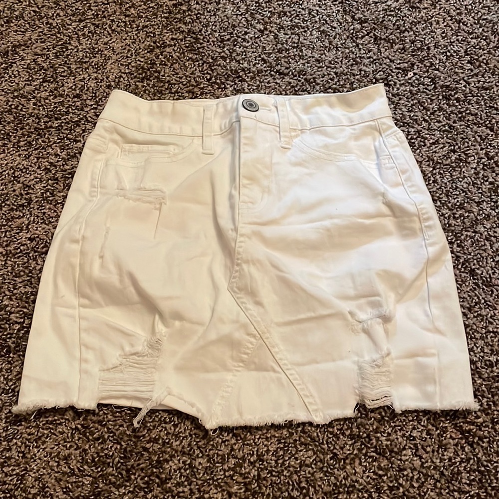 white jean skirt
